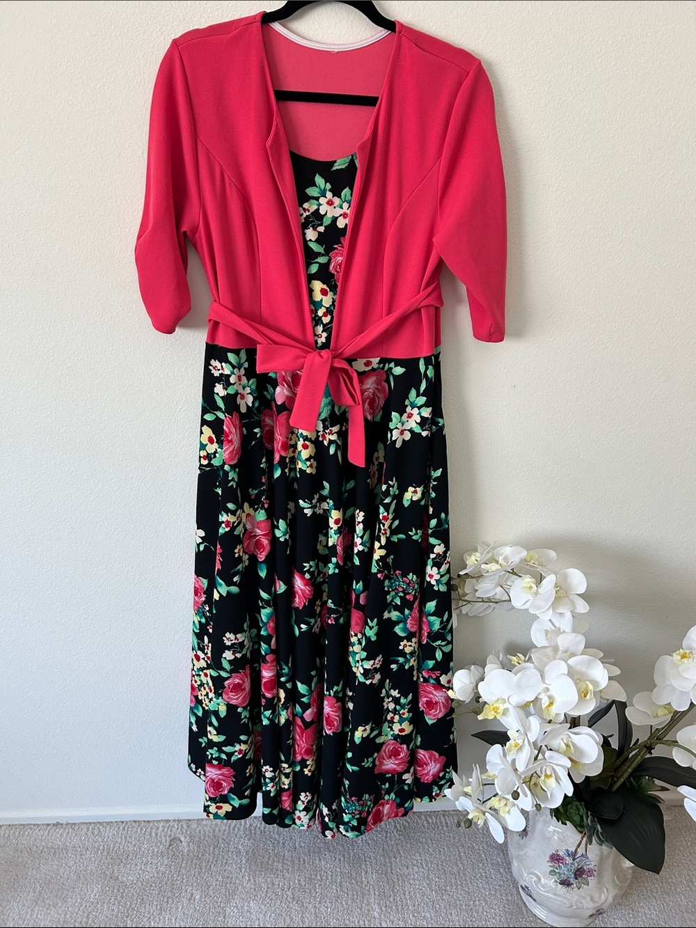 Women’s Floral Black Maxi Dress